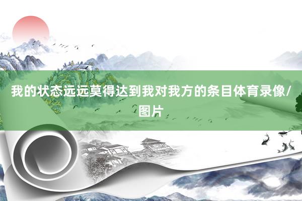 我的状态远远莫得达到我对我方的条目体育录像/图片