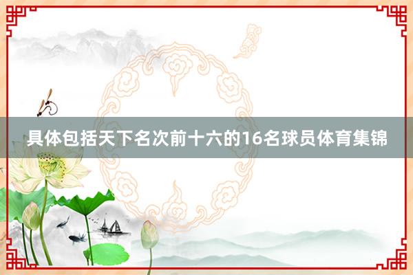 具体包括天下名次前十六的16名球员体育集锦