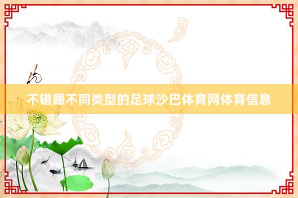 不错踢不同类型的足球沙巴体育网体育信息