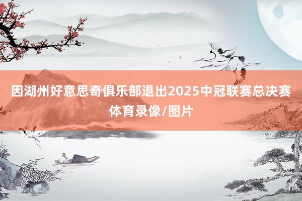 因湖州好意思奇俱乐部退出2025中冠联赛总决赛体育录像/图片