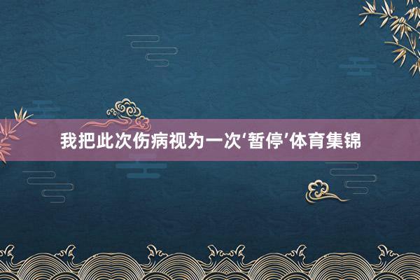 我把此次伤病视为一次‘暂停’体育集锦