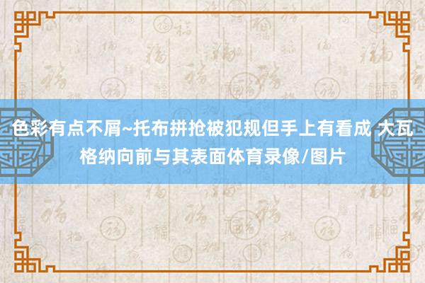 色彩有点不屑~托布拼抢被犯规但手上有看成 大瓦格纳向前与其表面体育录像/图片