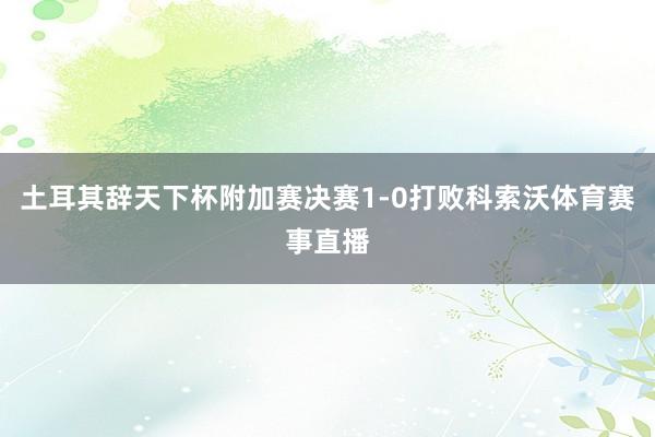 土耳其辞天下杯附加赛决赛1-0打败科索沃体育赛事直播
