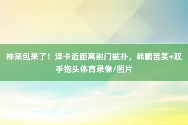 神采包来了！泽卡近距离射门被扑，韩鹏苦笑+双手抱头体育录像/图片