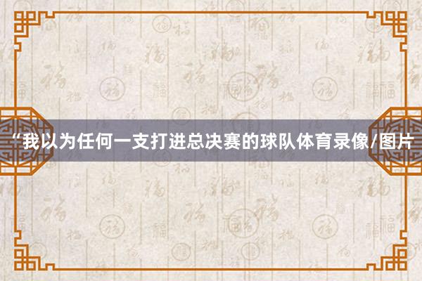“我以为任何一支打进总决赛的球队体育录像/图片