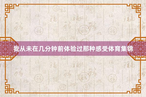 我从未在几分钟前体验过那种感受体育集锦