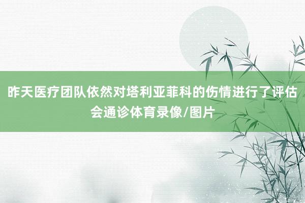 昨天医疗团队依然对塔利亚菲科的伤情进行了评估会通诊体育录像/图片